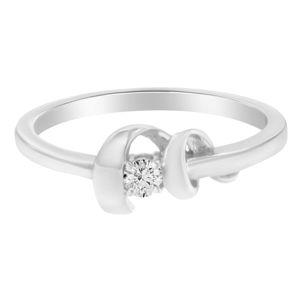 10K White Gold Diamond Promise Ring (1/10 Cttw, HI Color, SI2-I1 Clarity)
