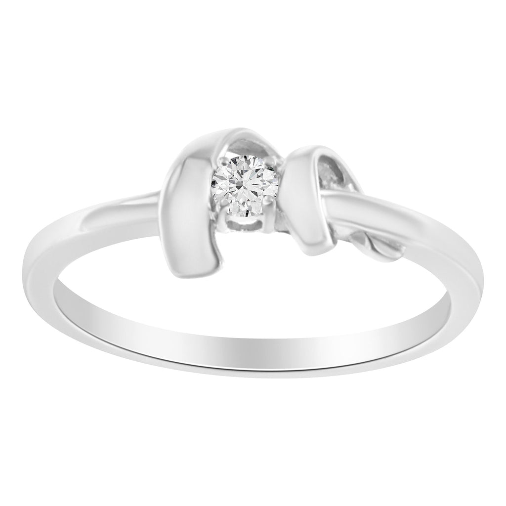 10K White Gold Diamond Promise Ring (1/10 Cttw, HI Color, SI2-I1 Clarity)