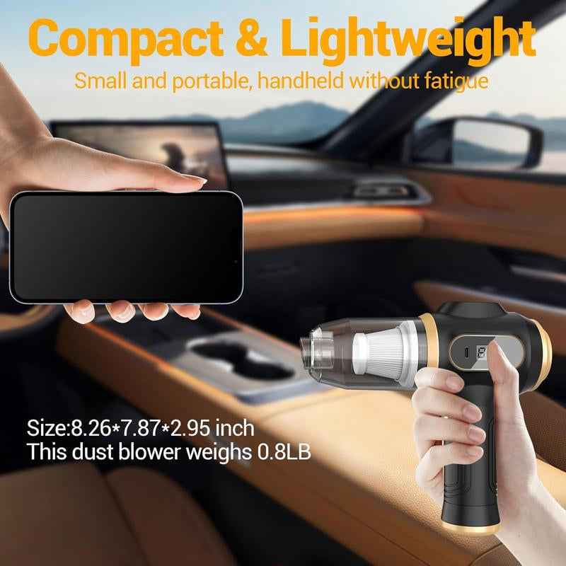 Belibuy V9 Handheld Cordless Car Vacuum Cleaner, 19000PA Powerful, 6-In-1 Portable Vacuum Cleaner with Smart Display, Suitable for Car, Home, Office, Pet Portable High Portable Cordless Cleaning Machine.The Best Gift for Dad. Interior Detailing Kit