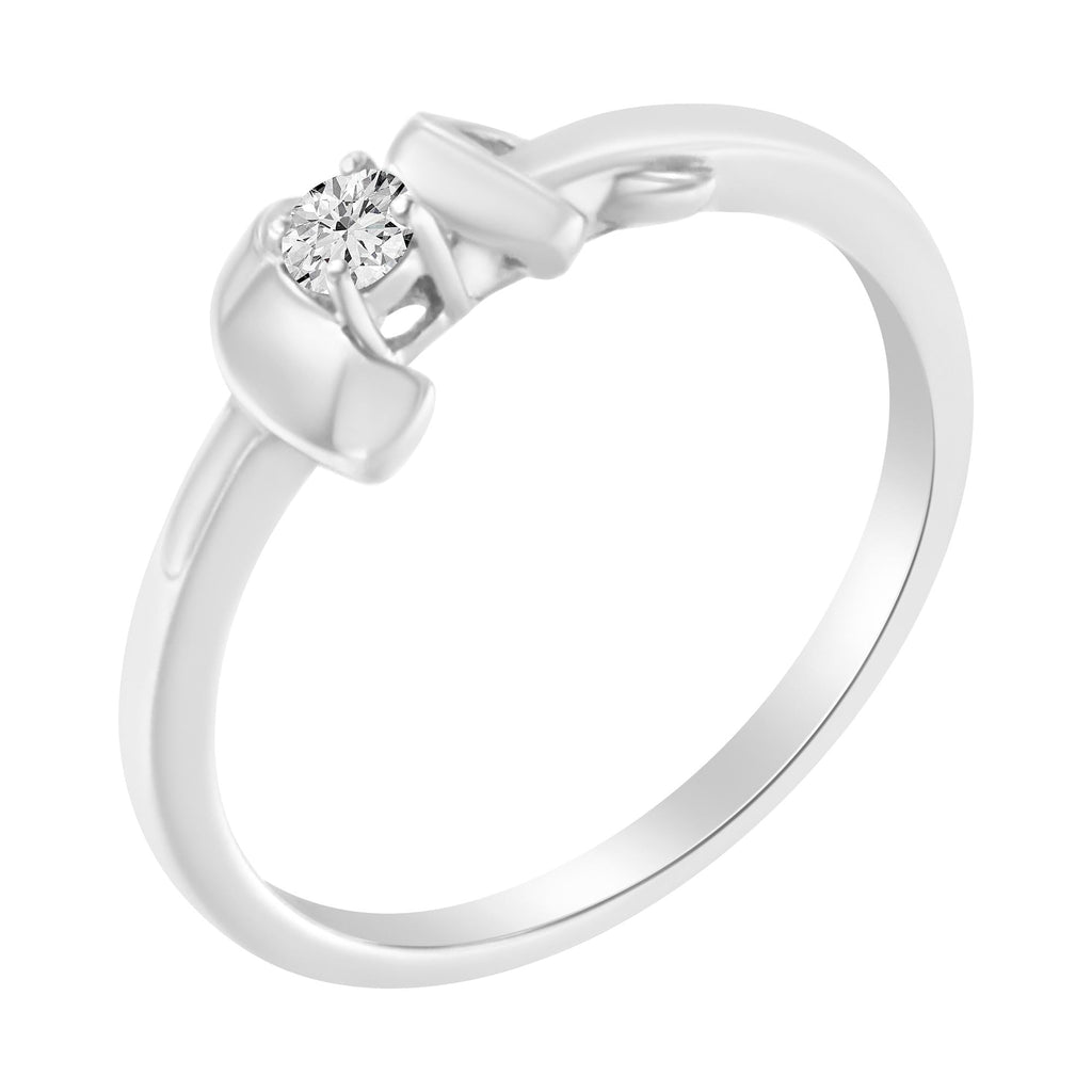 10K White Gold Diamond Promise Ring (1/10 Cttw, HI Color, SI2-I1 Clarity)