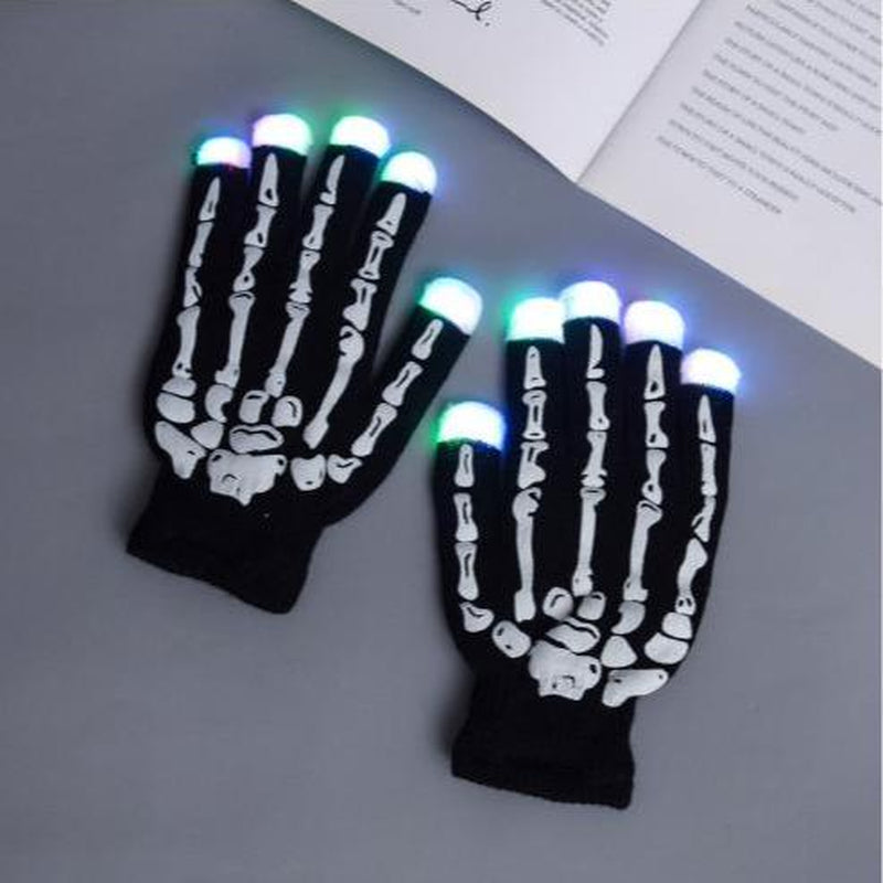 Colors Light Show LED Gloves Rave Light Finger Lighting Flashing Glow Mittens for Boys Girls Adults With