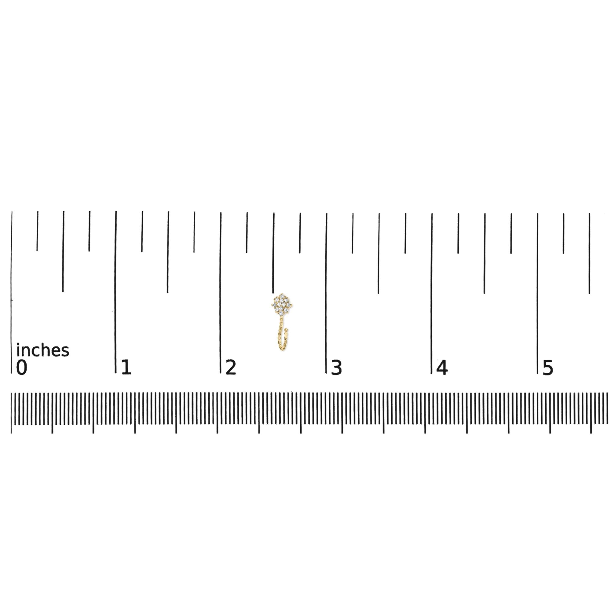 14K Yellow Gold Plated .925 Sterling Silver 1/10 Cttw Diamond Floral Cluster and Beaded Hoop Stud Earrings (HI Color, I1-I2 Clarity)