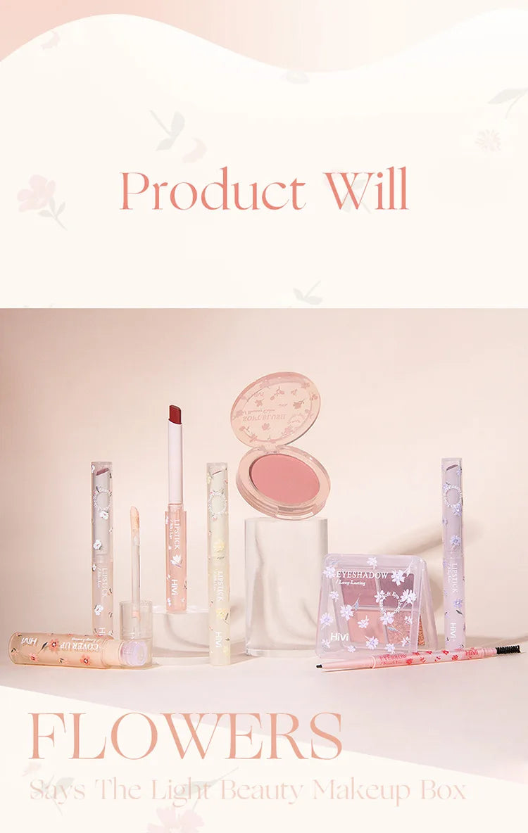 8-Piece Beauty Set with Lipstick, Concealer, Eyeshadow, Eyebrow, and Blush Makeup