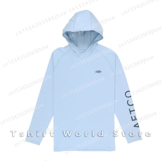 AFTCO Fishing Hoodie Shirt Men Sun UV Protection Fishing Shirt UPF 50 Fishing Clothes Outdoor Summer Long Sleeve Camisa De Pesca