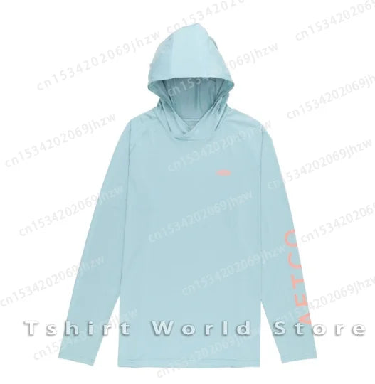 AFTCO Fishing Hoodie Shirt Men Sun UV Protection Fishing Shirt UPF 50 Fishing Clothes Outdoor Summer Long Sleeve Camisa De Pesca
