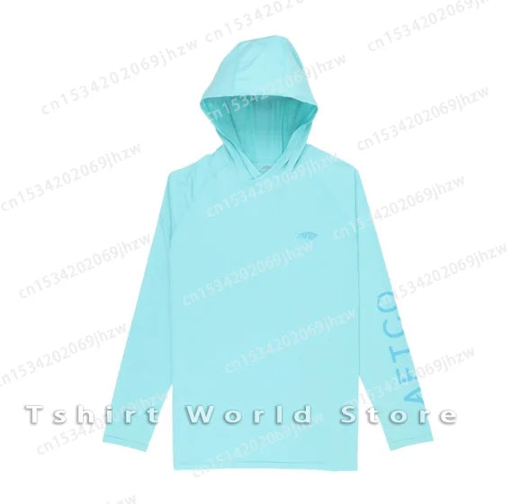 AFTCO Fishing Hoodie Shirt Men Sun UV Protection Fishing Shirt UPF 50 Fishing Clothes Outdoor Summer Long Sleeve Camisa De Pesca