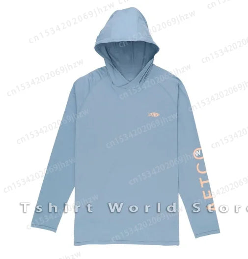 AFTCO Fishing Hoodie Shirt Men Sun UV Protection Fishing Shirt UPF 50 Fishing Clothes Outdoor Summer Long Sleeve Camisa De Pesca