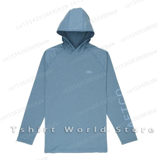 AFTCO Fishing Hoodie Shirt Men Sun UV Protection Fishing Shirt UPF 50 Fishing Clothes Outdoor Summer Long Sleeve Camisa De Pesca