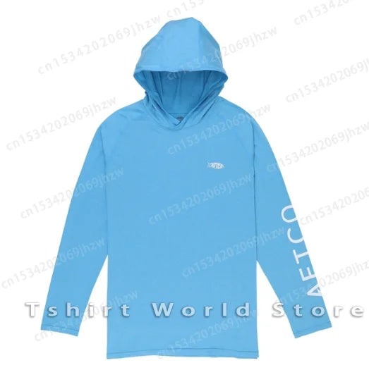 AFTCO Fishing Hoodie Shirt Men Sun UV Protection Fishing Shirt UPF 50 Fishing Clothes Outdoor Summer Long Sleeve Camisa De Pesca