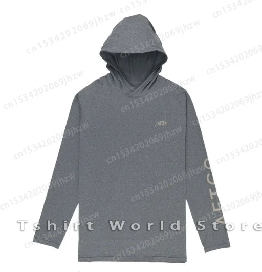 AFTCO Fishing Hoodie Shirt Men Sun UV Protection Fishing Shirt UPF 50 Fishing Clothes Outdoor Summer Long Sleeve Camisa De Pesca