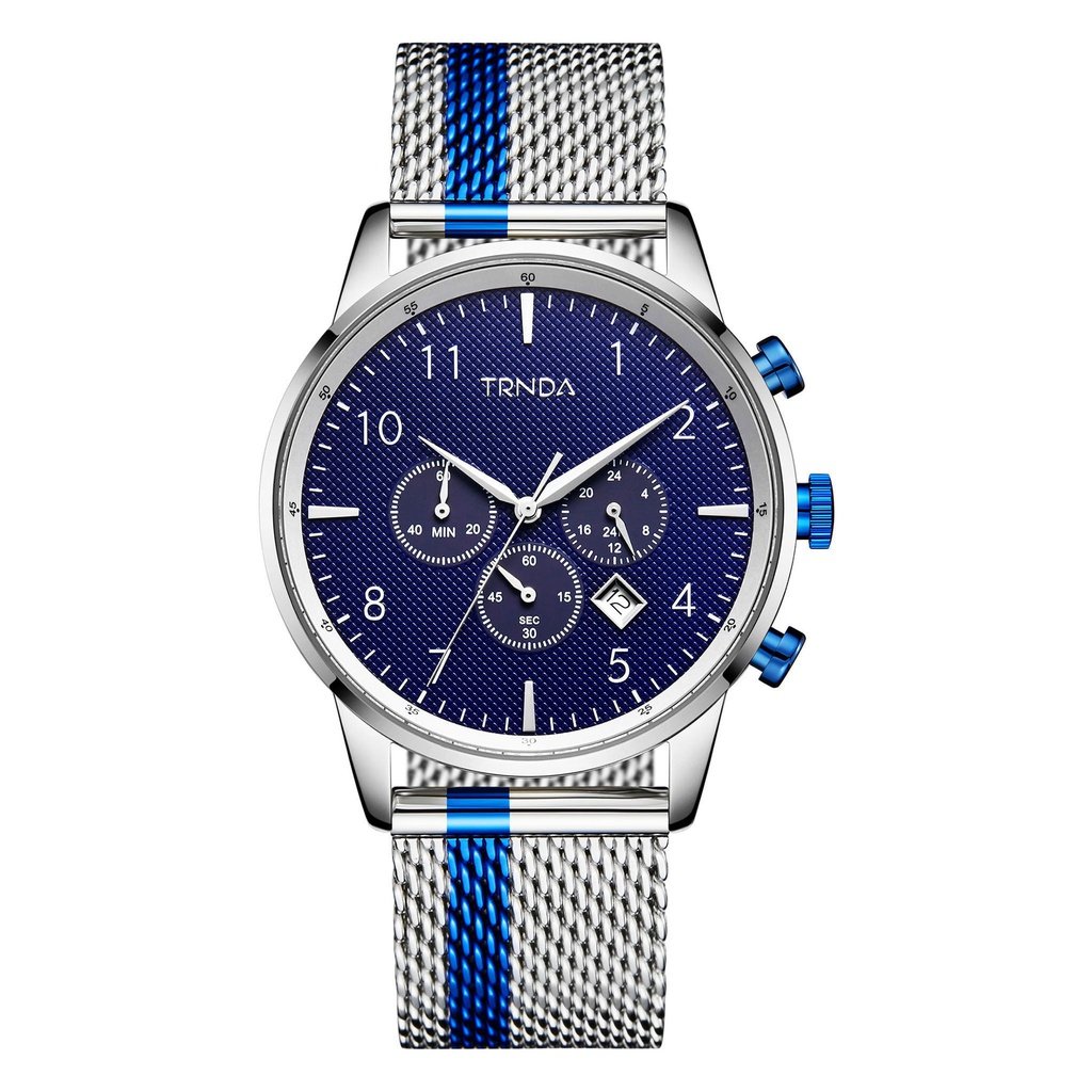 Trnda Men's Stainless Steel Watch, Dark Blue Dial | Trn-Ss43mb