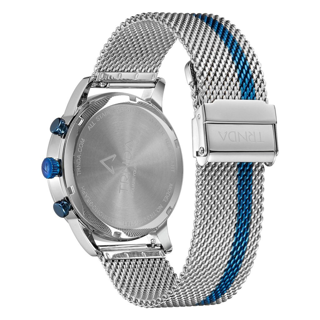 Trnda Men's Stainless Steel Watch, Dark Blue Dial | Trn-Ss43mb