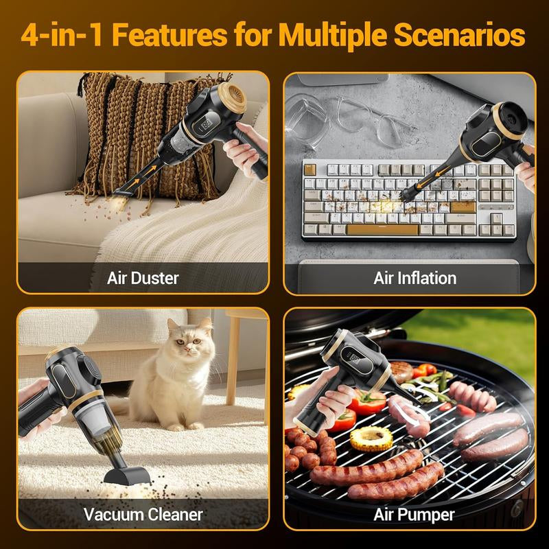 Belibuy V9 Handheld Cordless Car Vacuum Cleaner, 19000PA Powerful, 6-In-1 Portable Vacuum Cleaner with Smart Display, Suitable for Car, Home, Office, Pet Portable High Portable Cordless Cleaning Machine.The Best Gift for Dad. Interior Detailing Kit