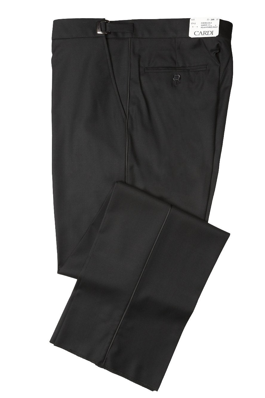 "Anthony" Black Vitale Barberis Italian Wool Tuxedo Pants-1