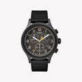 Timex Men's Black Leather Watch, Black Dial | Tw2r47500
